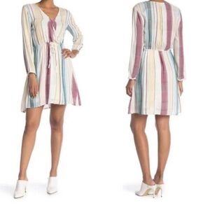 Rails Multicolor Striped Long Sleeve Dress Size M